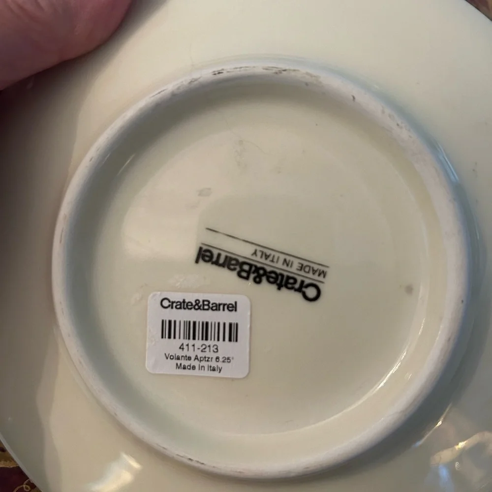Crate&Barrel Red and Gold Leaf Dinnerware Set